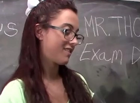 Innocent spex teen jerking off teacher