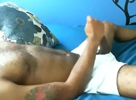 Sexy Black Tattoed Guy Jerks off on Cam