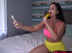 My busty stepsister used my dick to the deepthroat challenge