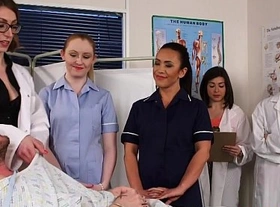 Cfnm nurses cocksucking patient in group